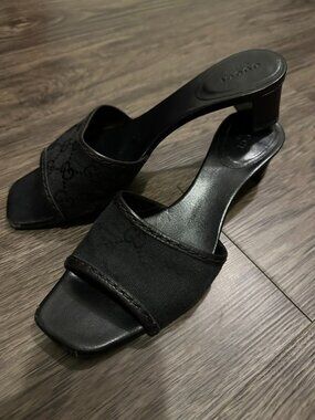 Vintage Gucci Double G Cloth Sandals